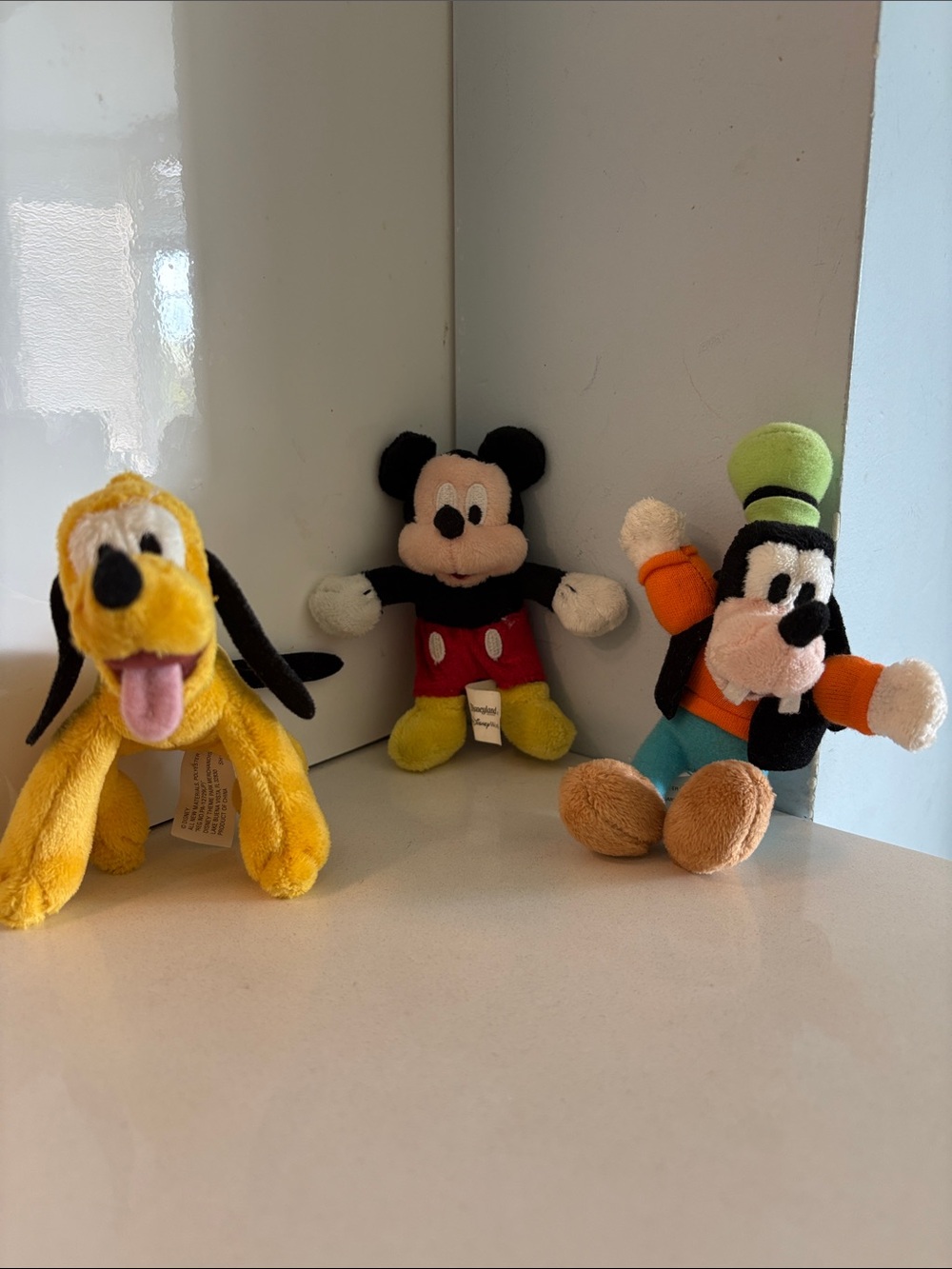 Lot of 3 Vintage Mini Disney Plush- Mickey, Goofy, Pluto
